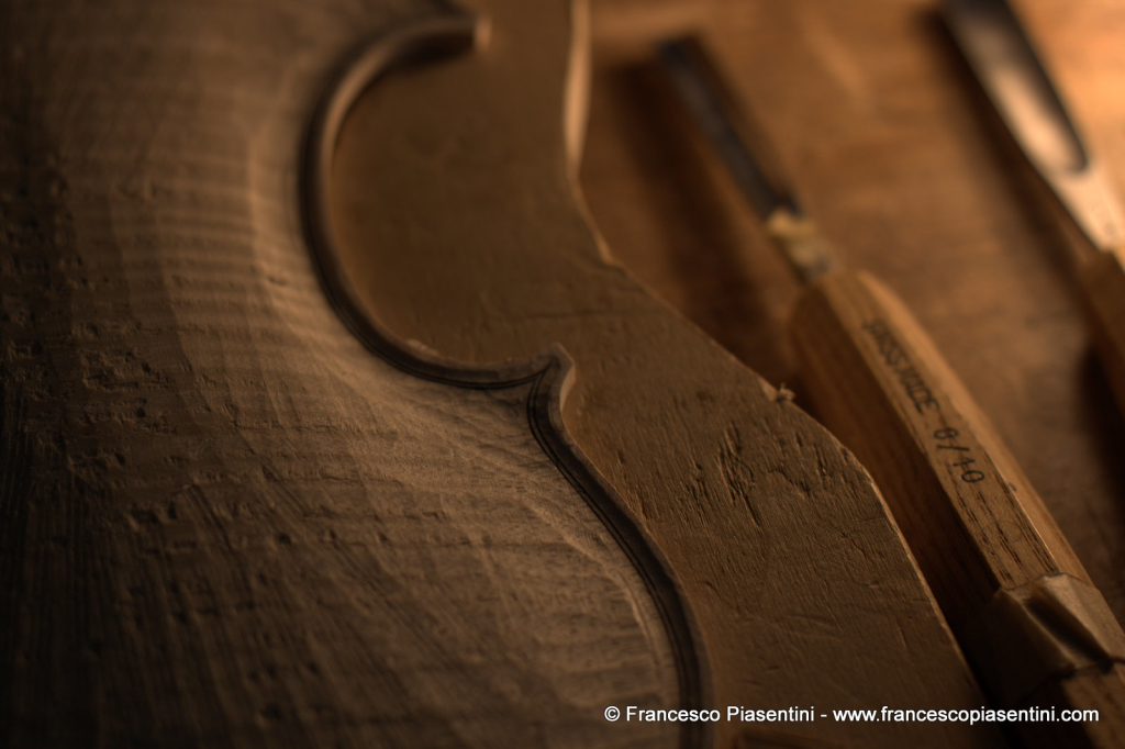 fasi della lavorazione violino Francesco Piasentini modello Matteo Goffriller 1700